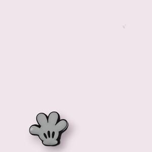 4/$8 Shoe Charm for Crocs - White Black Hand